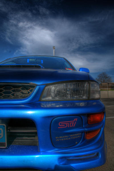 Blue Subaru WRX  STi GC8